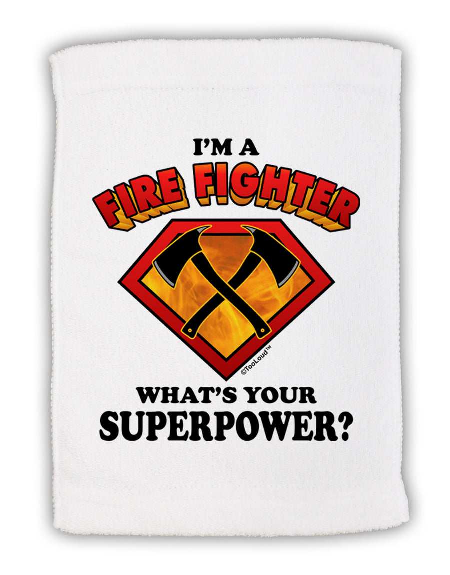 Fire Fighter - Superpower Micro Terry Sport Towel 11 x 18 inches-TooLoud-White-Davson Sales