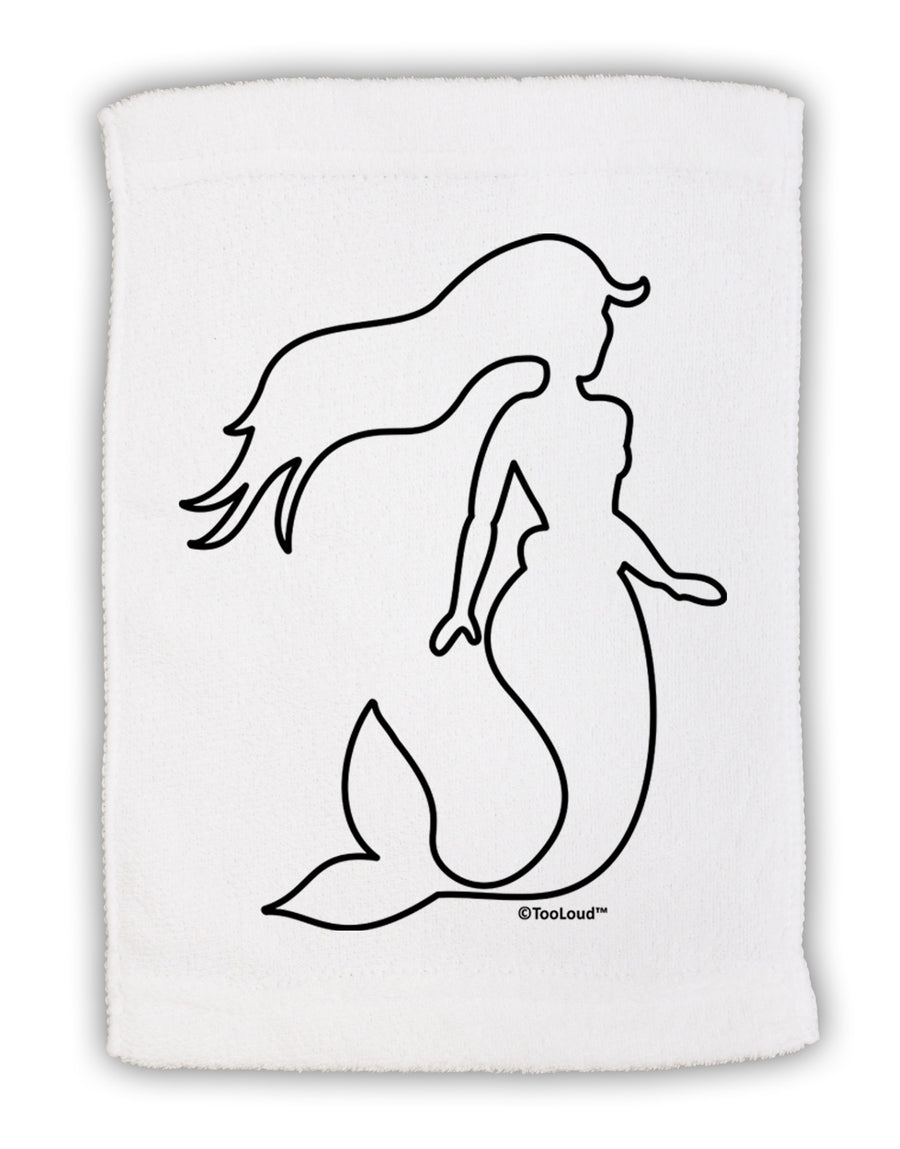 Mermaid Outline Micro Terry Sport Towel 15 X 22 inches-Sport Towel-TooLoud-White-Davson Sales