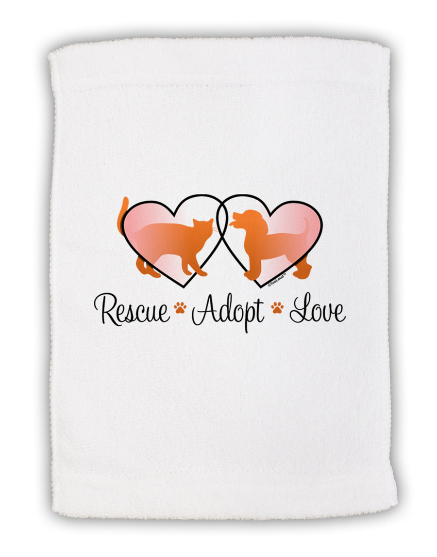 Rescue Adopt Love Micro Terry Sport Towel 11 x 18 inches-TooLoud-White-Davson Sales