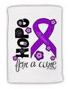 Hope for a Cure - Purple Ribbon Alzheimers Disease - Flowers Micro Terry Sport Towel 15 X 22 inches-Sport Towel-TooLoud-White-Davson Sales