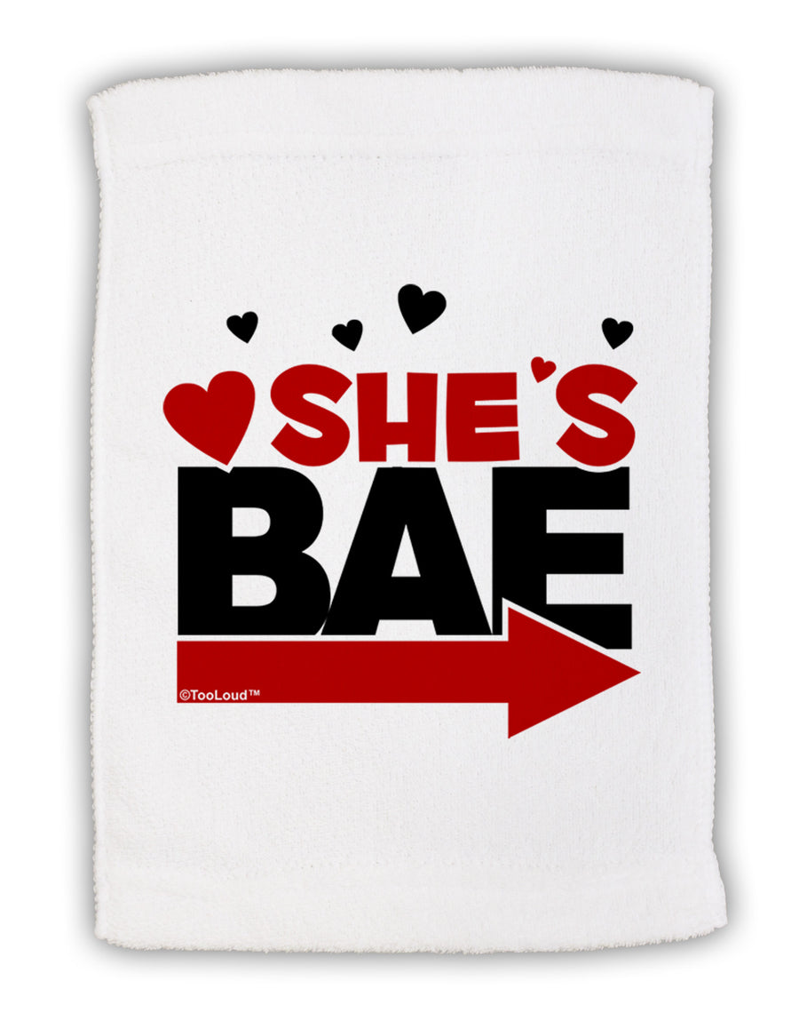 She's BAE - Right Arrow Micro Terry Sport Towel 15 X 22 inches-Sport Towel-TooLoud-White-Davson Sales