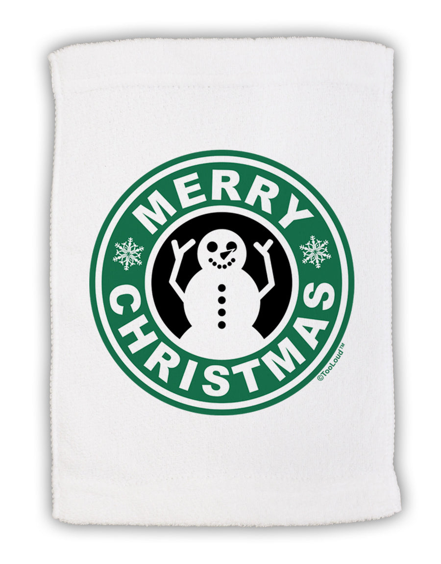 Merry Christmas Latte Logo Micro Terry Sport Towel 11 x 18 inches-Sport Towel-TooLoud-White-Davson Sales