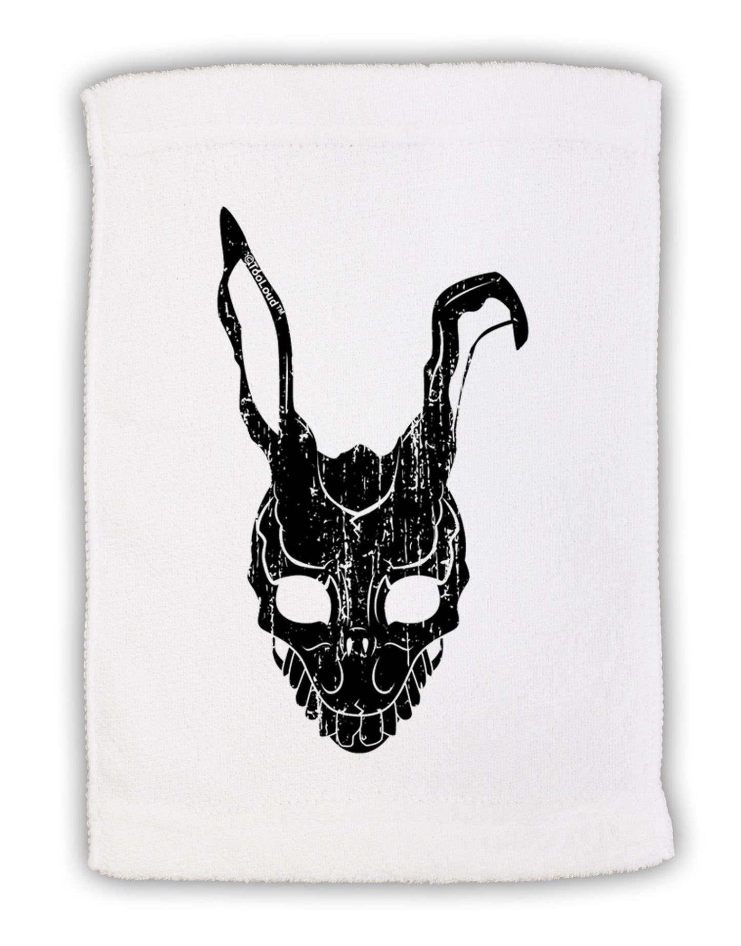 Scary Bunny Face Black Distressed Micro Terry Sport Towel 11 x 18 inches-TooLoud-White-Davson Sales