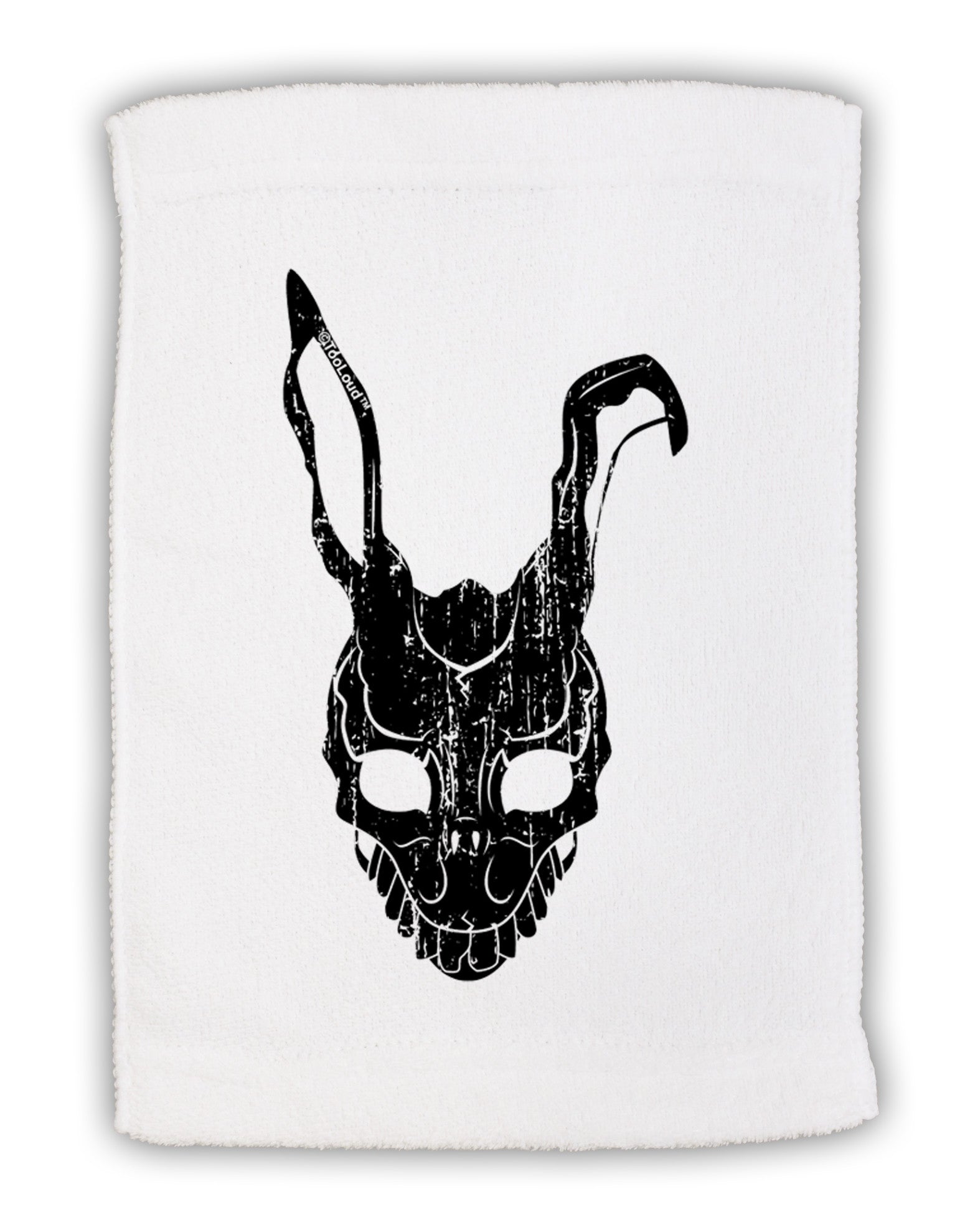 Scary Bunny Face Black Distressed Micro Terry Sport Towel 11 x 18 inches-TooLoud-White-Davson Sales