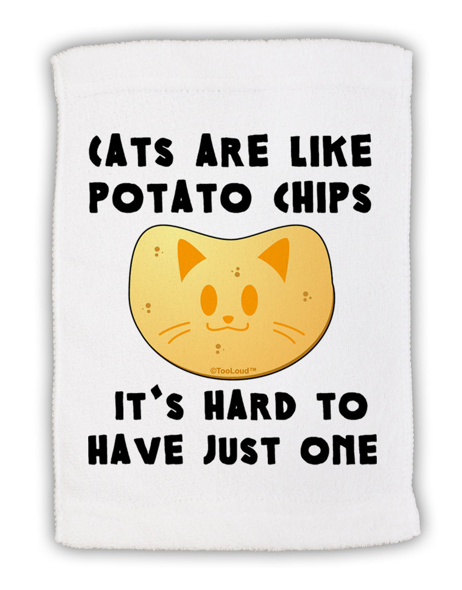 Cats Are Like Potato Chips Micro Terry Sport Towel 15 X 22 inches by TooLoud-Sport Towel-TooLoud-White-Davson Sales