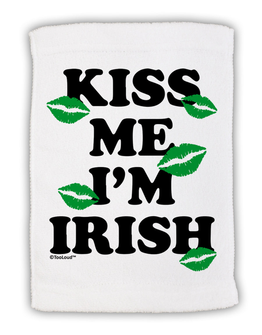 Kiss Me I'm Irish - Green Kisses Micro Terry Sport Towel 11 x 18 Inch by TooLoud-Sport Towel-TooLoud-White-Davson Sales