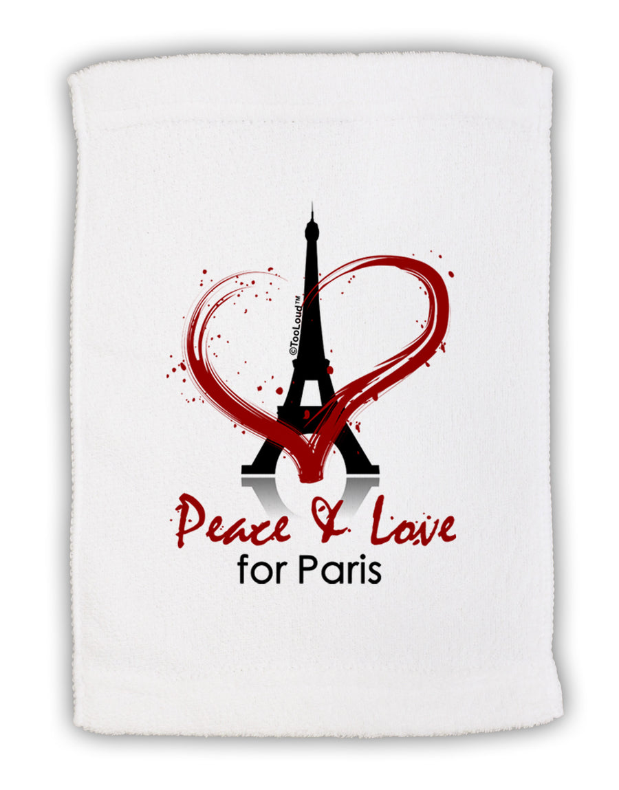 Peace & Love For Paris Micro Terry Sport Towel 15 X 22 inches-Sport Towel-TooLoud-White-Davson Sales