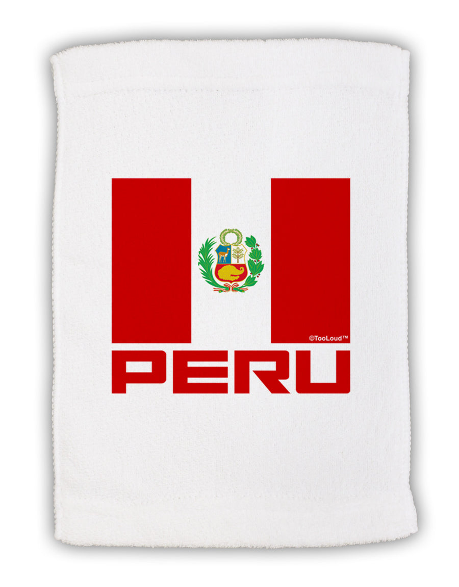 Peru Flag Micro Terry Sport Towel 11 x 18 inches-TooLoud-White-Davson Sales