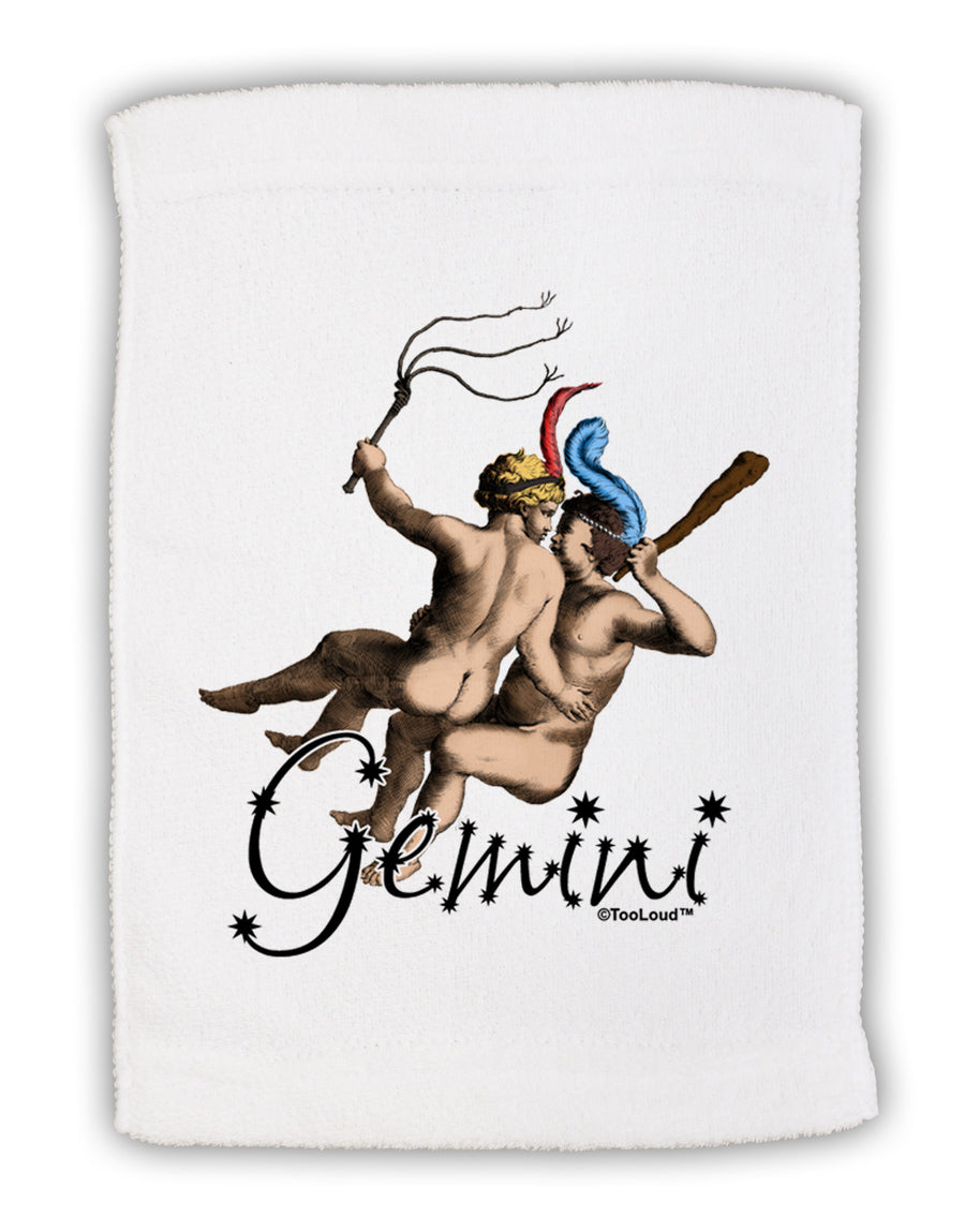 Gemini Illustration Color Micro Terry Sport Towel 11 x 18 inches-TooLoud-White-Davson Sales