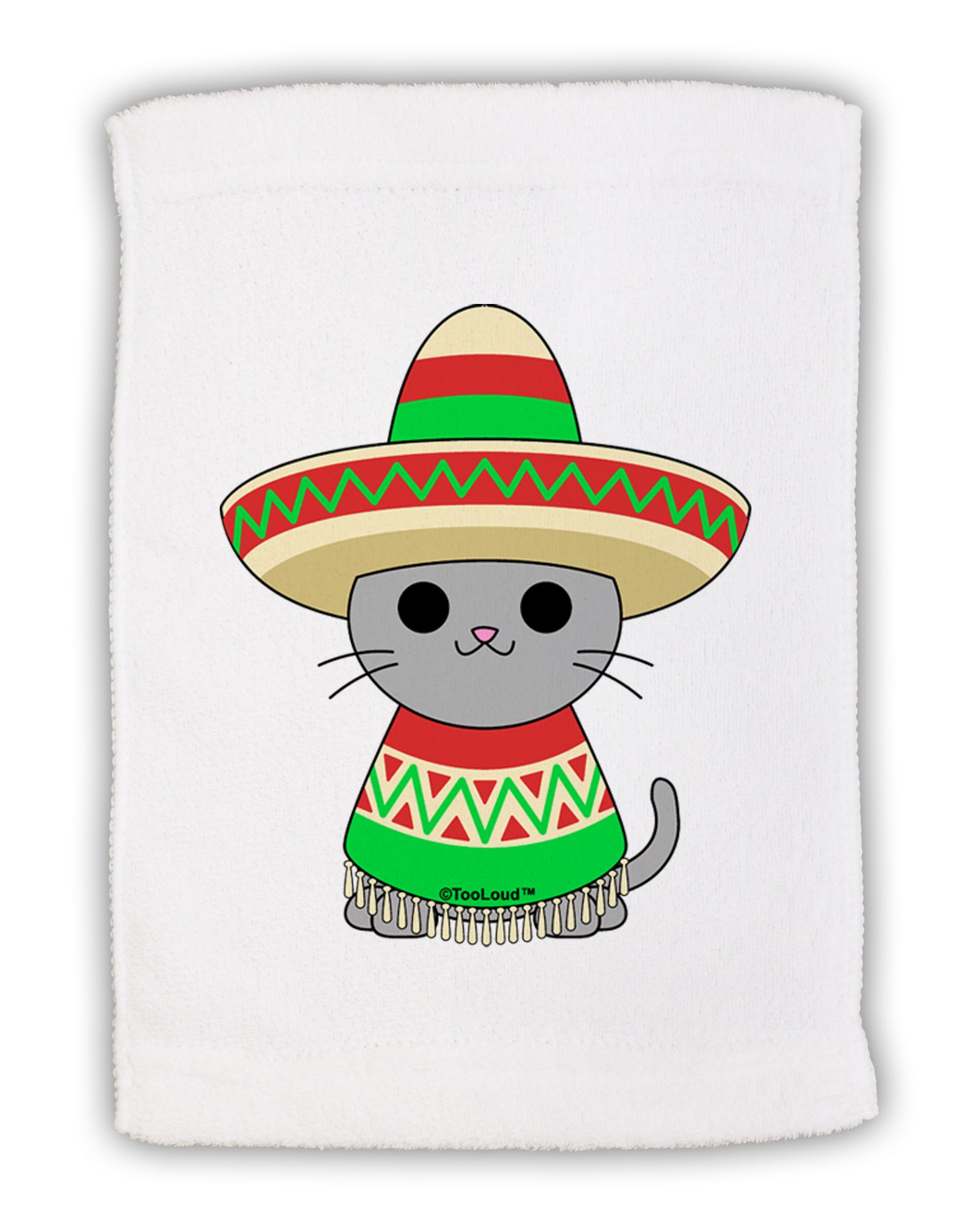 Cat with Sombrero and Poncho Micro Terry Sport Towel 11 x 18 Inch by TooLoud-Sport Towel-TooLoud-White-Davson Sales