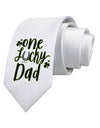 One Lucky Dad Shamrock Printed White Neck Tie-Necktie-TooLoud-White-One-Size-Fits-Most-Davson Sales