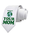 Respect Your Mom - Mother Earth Design - Color Printed White Necktie-Necktie-TooLoud-White-One-Size-Davson Sales
