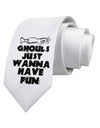 Ghouls Just Wanna Have Fun Printed White Neck Tie Tooloud