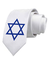 Jewish Star of David Printed White Necktie by TooLoud