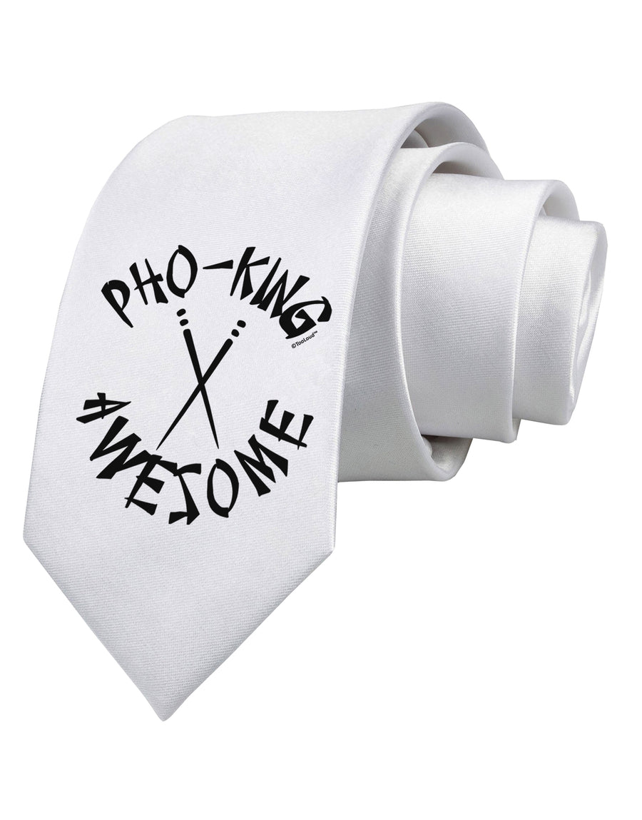 PHO KING AWESOME, Funny Vietnamese Soup Vietnam Foodie Printed White Neck Tie-Necktie-TooLoud-White-One-Size-Fits-Most-Davson Sales