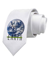Planet Earth Text Printed White Necktie-Necktie-TooLoud-White-One-Size-Davson Sales