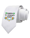 Pixel Happy St Patricks Day Printed White Necktie-Necktie-TooLoud-White-One-Size-Davson Sales