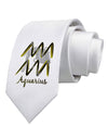 Aquarius Symbol Printed White Necktie-Necktie-TooLoud-White-One-Size-Davson Sales