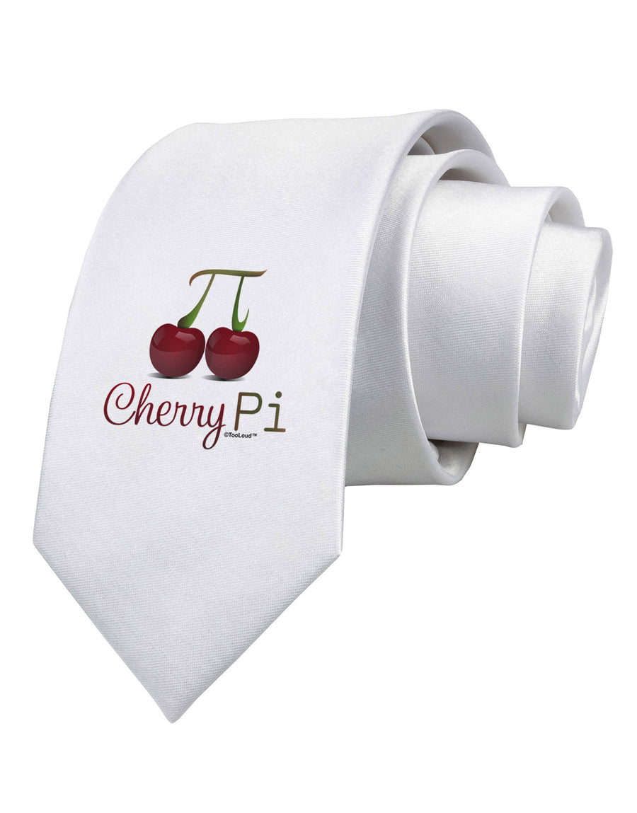Cherry Pi Printed White Necktie-Necktie-TooLoud-White-One-Size-Davson Sales