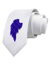 Single Left Dark Angel Wing Design - Couples Printed White Necktie