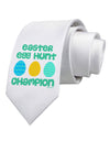 Easter Egg Hunt Champion - Blue and Green Printed White Necktie by TooLoud