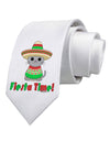 Fiesta Time - Cute Sombrero Cat Printed White Necktie by TooLoud