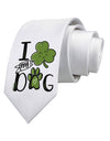 I Shamrock my Dog Printed White Neck Tie-Necktie-TooLoud-White-One-Size-Fits-Most-Davson Sales