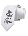 Talkin Like a Pilgrim Printed White Neck Tie Tooloud