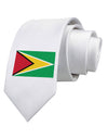 TooLoud Guyana Flag Printed White Neck Tie-Necktie-TooLoud-White-One-Size-Fits-Most-Davson Sales