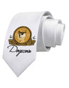 Doge Coins Printed White Neck Tie Tooloud