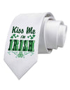 Kiss Me I'm Irish St Patricks Day Printed White Necktie-Necktie-TooLoud-White-One-Size-Davson Sales
