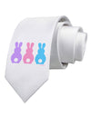Three Easter Bunnies - Pastels Printed White Necktie by TooLoud