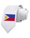 TooLoud Distressed Philippines Flag Printed White Neck Tie-Necktie-TooLoud-White-One-Size-Fits-Most-Davson Sales