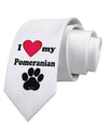I Heart My Pomeranian Printed White Necktie by TooLoud-Necktie-TooLoud-White-One-Size-Davson Sales