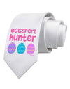 TooLoud Eggspert Hunter - Easter - Pink Printed White Necktie