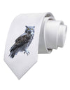Great Horned Owl Photo Printed White Necktie