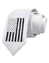 Stamp Style American Flag - Distressed Printed White Necktie by TooLoud