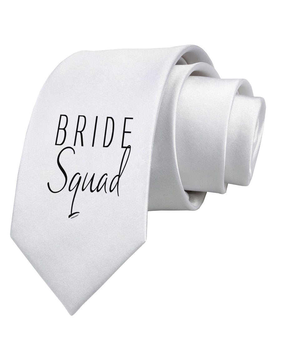 TooLoud Bride Squad Printed White Neck Tie-Necktie-TooLoud-White-One-Size-Fits-Most-Davson Sales
