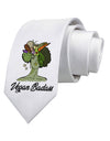 Vegan Badass  Printed White Neck Tie Tooloud