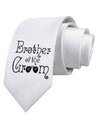Brother of the Groom Printed White Neck Tie Tooloud