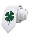 Lucky Four Leaf Clover St Patricks Day Printed White Necktie-Necktie-TooLoud-White-One-Size-Davson Sales