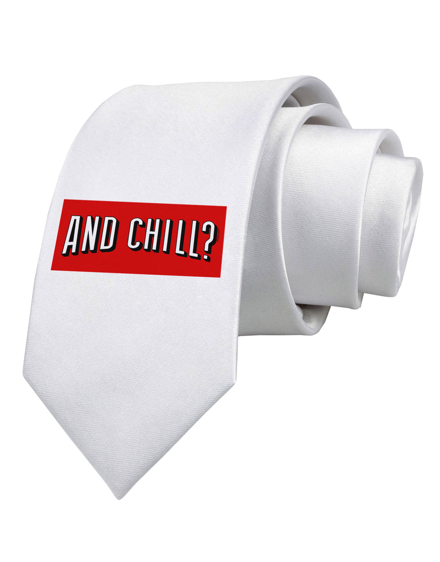 And Chill Printed White Necktie-Necktie-TooLoud-White-One-Size-Davson Sales