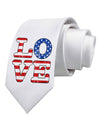 American Love Design - Distressed Printed White Necktie by TooLoud