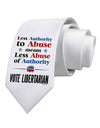 Libertarian Against Authority Abuse Printed White Necktie