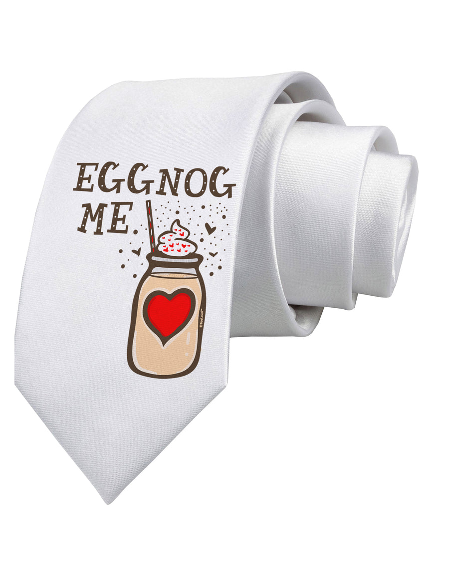 Eggnog Me Printed White Neck Tie Tooloud