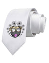 TooLoud Pug Life Hippy Printed White Neck Tie-Necktie-TooLoud-White-One-Size-Fits-Most-Davson Sales