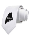 Maine - United States Shape Printed White Necktie by TooLoud