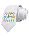 Happy Easter - Tulips Printed White Necktie by TooLoud