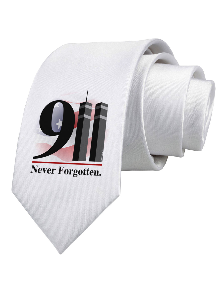 911 Never Forgotten Printed White Necktie