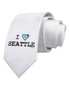 Distressed I Heart Seattle - Heart Flag Printed White Necktie by TooLoud-Necktie-TooLoud-White-One-Size-Davson Sales